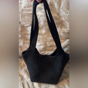 The Sak |  High Quality Black Knit Woven Tote Bucket Bag Shoulder Bag Women’s